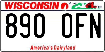 WI license plate 890OFN