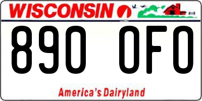 WI license plate 890OFO