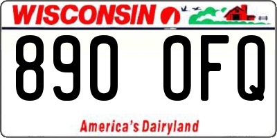 WI license plate 890OFQ