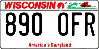 WI license plate 890OFR