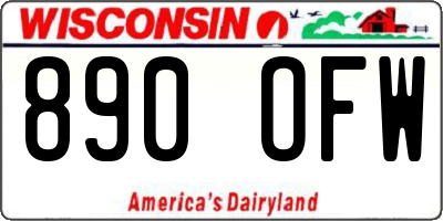 WI license plate 890OFW