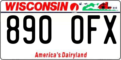 WI license plate 890OFX