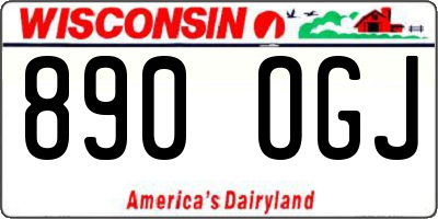 WI license plate 890OGJ