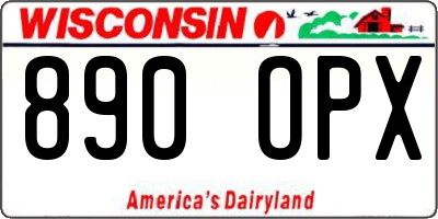 WI license plate 890OPX