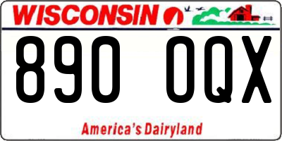 WI license plate 890OQX