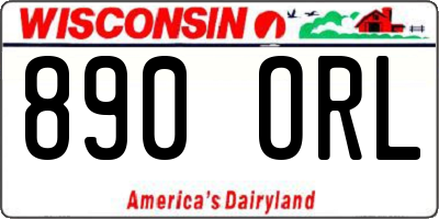 WI license plate 890ORL