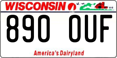 WI license plate 890OUF