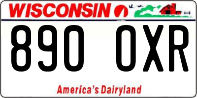 WI license plate 890OXR