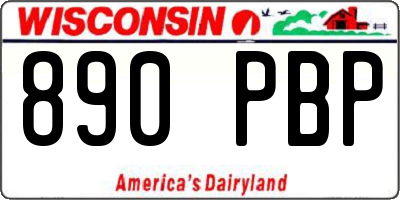 WI license plate 890PBP