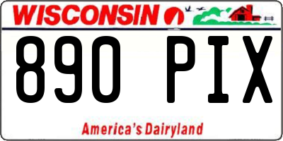 WI license plate 890PIX