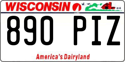 WI license plate 890PIZ