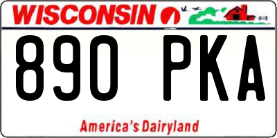 WI license plate 890PKA