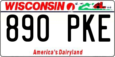 WI license plate 890PKE