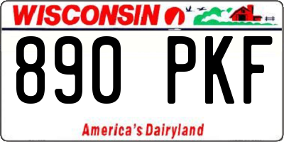 WI license plate 890PKF