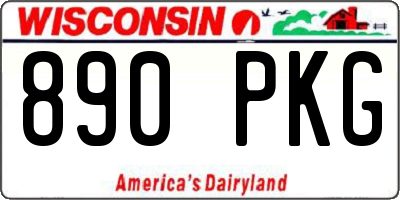 WI license plate 890PKG