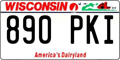 WI license plate 890PKI