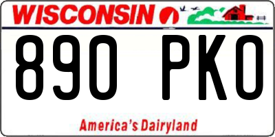 WI license plate 890PKO