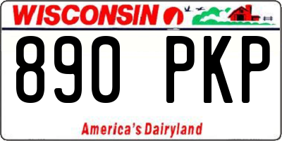 WI license plate 890PKP