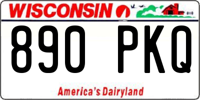 WI license plate 890PKQ