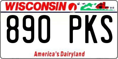 WI license plate 890PKS