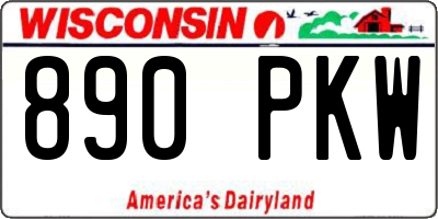 WI license plate 890PKW