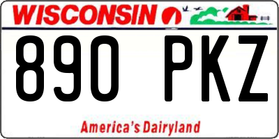 WI license plate 890PKZ