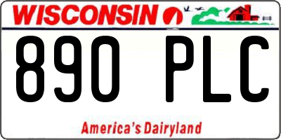 WI license plate 890PLC