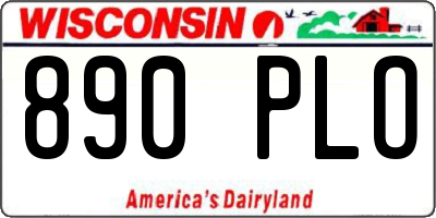 WI license plate 890PLO
