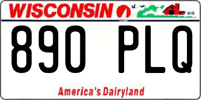 WI license plate 890PLQ