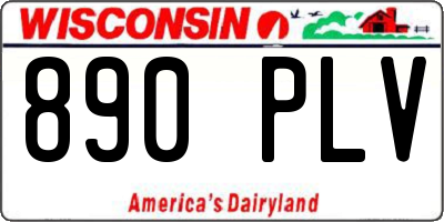 WI license plate 890PLV