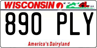 WI license plate 890PLY