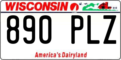 WI license plate 890PLZ