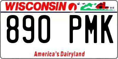 WI license plate 890PMK