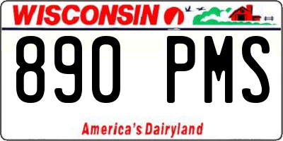 WI license plate 890PMS
