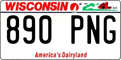WI license plate 890PNG