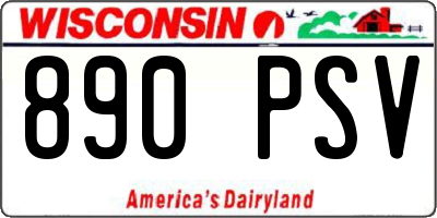 WI license plate 890PSV