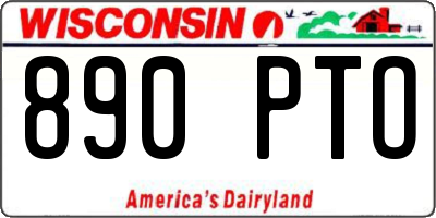 WI license plate 890PTO