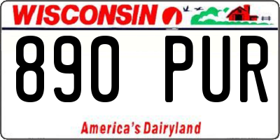 WI license plate 890PUR