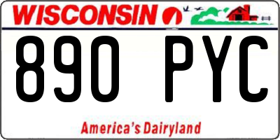 WI license plate 890PYC