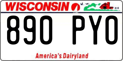 WI license plate 890PYO
