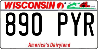WI license plate 890PYR