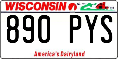 WI license plate 890PYS