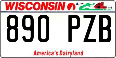 WI license plate 890PZB