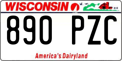 WI license plate 890PZC