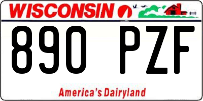 WI license plate 890PZF
