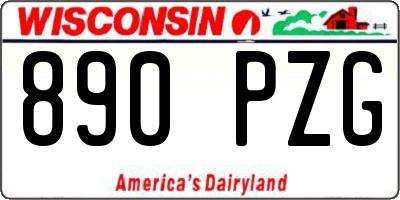 WI license plate 890PZG