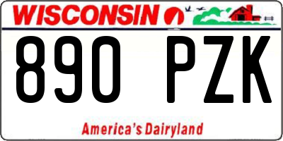WI license plate 890PZK