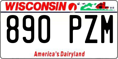 WI license plate 890PZM