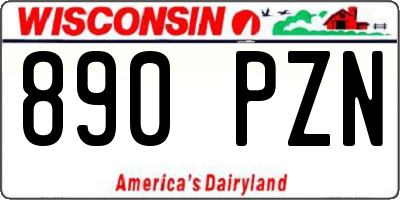 WI license plate 890PZN
