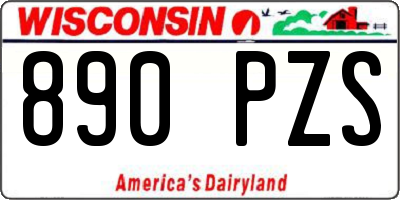 WI license plate 890PZS